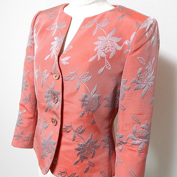 #anc Armani koretsio-niARMANICOLLEZIONI jacket lustre floral print no color Italy made pink series lady's [845411]