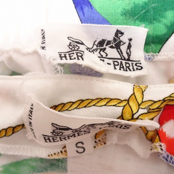 #spc エルメス HERMES セットアップ 白 マルチ イタリア製 国旗 エンゼル 巻きスカート風 レディース [832565]_画像8