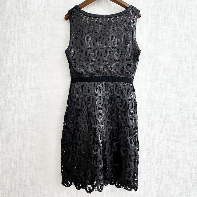 #snc ビーシービージーマックスアズリア BCBGMAXAZRIA ワンピース XS 黒 ノースリーブ スパンコール レディース [827188]_画像2