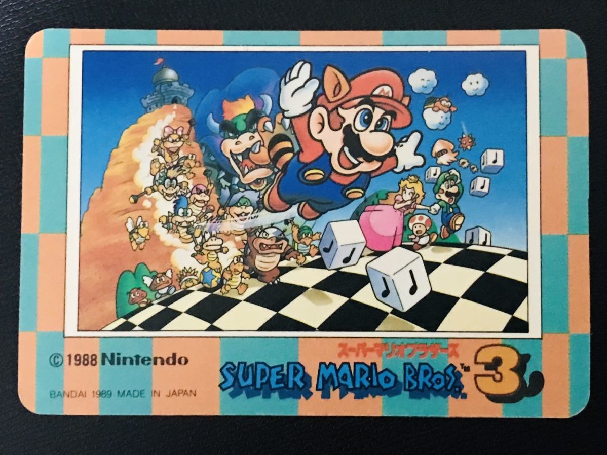 スーパーマリオワールド カードダス No.3 キラカード PPカード 1989年製 初版 タヌキマリオ Nintendo MARIO Prism card Beauty products ⑨_画像7