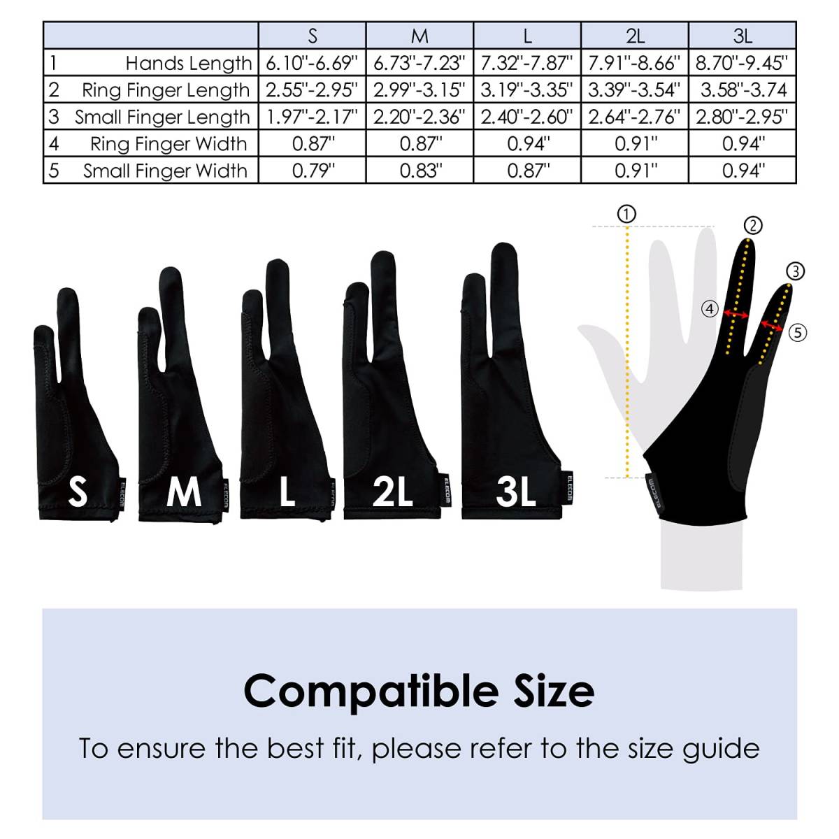 【在庫処分】グローブ 2本指 手袋 液晶タブレット Sサイズ 誤動作防止機能付 液タブ/板タブ/ペンタブ/iPad/スタイラスペン_画像3