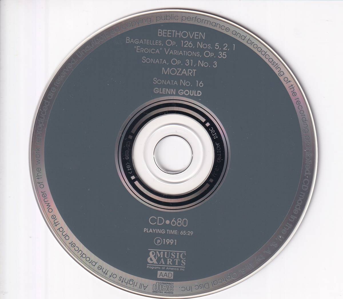 米M&A初期盤★グールド(p)/1967-69年 放送リサイタル(ベートーヴェン,モーツァルト)_画像3