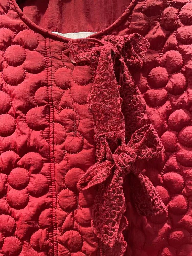 レディース秋冬　ロングアウター　上着ショットコート中綿　肌触りいい　綿コットン　可愛いレースリネンブラック_画像8
