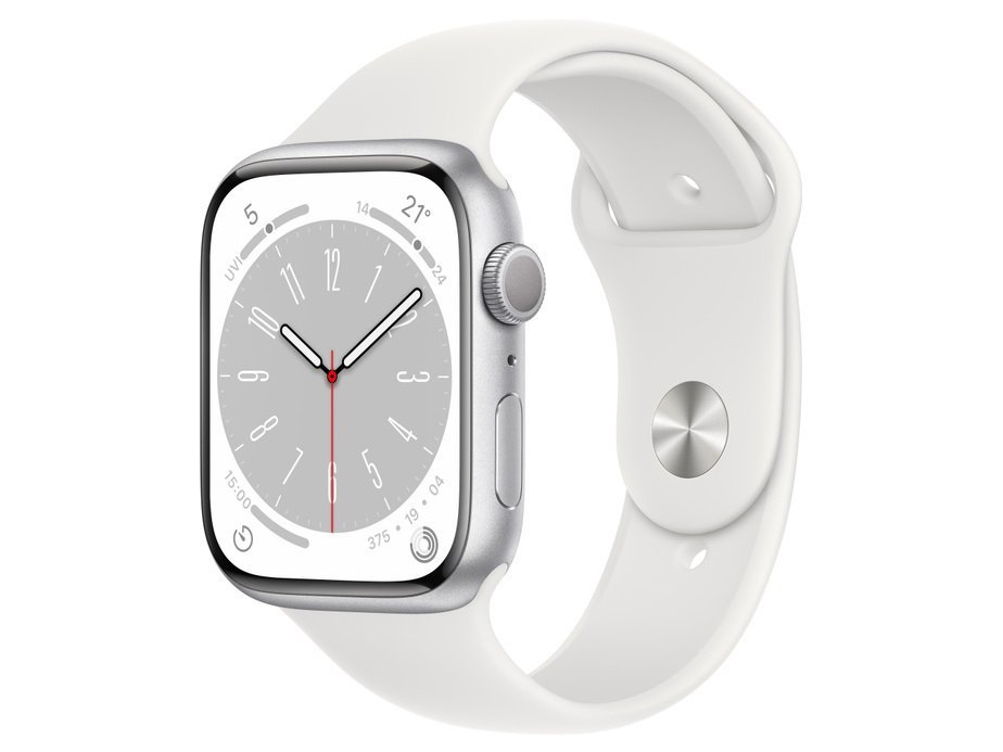 ●送料無料!! Apple Watch Series 8 GPSモデル 45mm MP6N3J/A A2771 シルバーアルミニウム/ホワイトスポーツバンド 新品未使用/未登録品_画像1