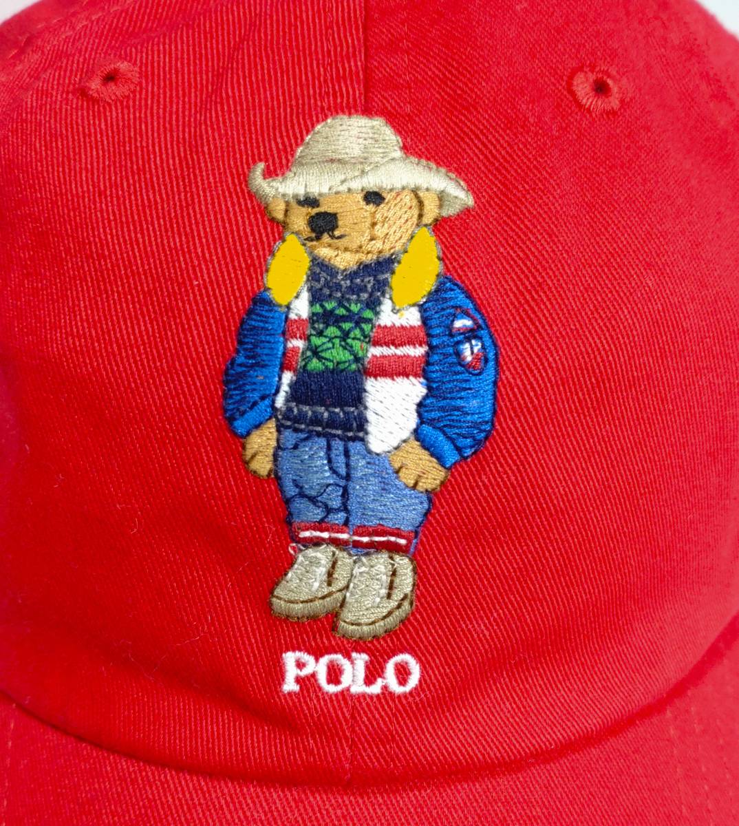 【新品・未使用】USA購入 POLO Ralph Lauren POLO BEAR CAP Red ポロ ラルフローレン ポロベアー ベースボールキャップ コットン_画像4