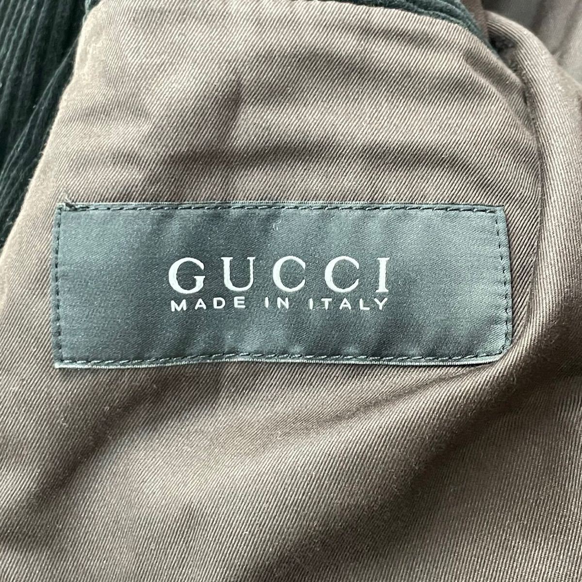 美品 高級感ある暖かさ★グッチ GUCCI ショールカラー ニット切替 コーデュロイジャケット ブルゾン アウター 黒色 ブラック 46 M~Lサイズ_画像7