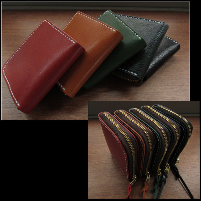 日本製 L字ファスナー 二つ折り革財布 レザーウォレット メンズ/レディース 本革 ハンドメイド ブラック_お送りするのはブラックです