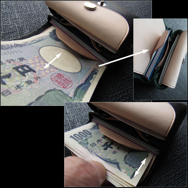 ミニ コンパクト 財布 ブラック 本革 日本製 二つ折り ヌメ革 ウォレット ハンドメイド_お送りするのはブラックです