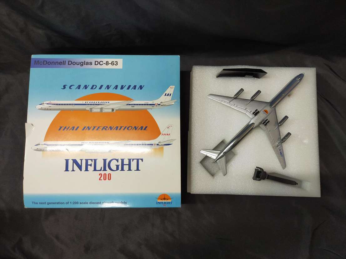 【NN15】INFLIGHT　インフライト　DC-8-63　SAS　スカンジナビア航空　タイ　1/200　飛行機模型　航空_画像1