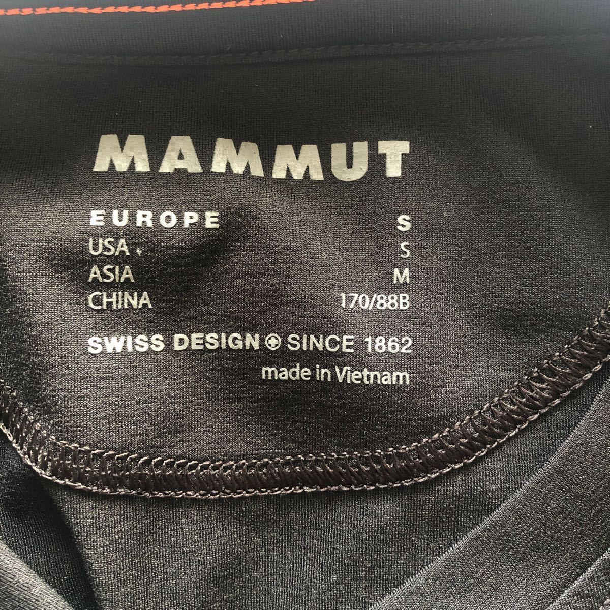 Mammut 半袖クルーネック 黒 Tシャツ QD Logo Print T-Shirt AF Men 販売終了品 Sサイズ 速乾_画像3