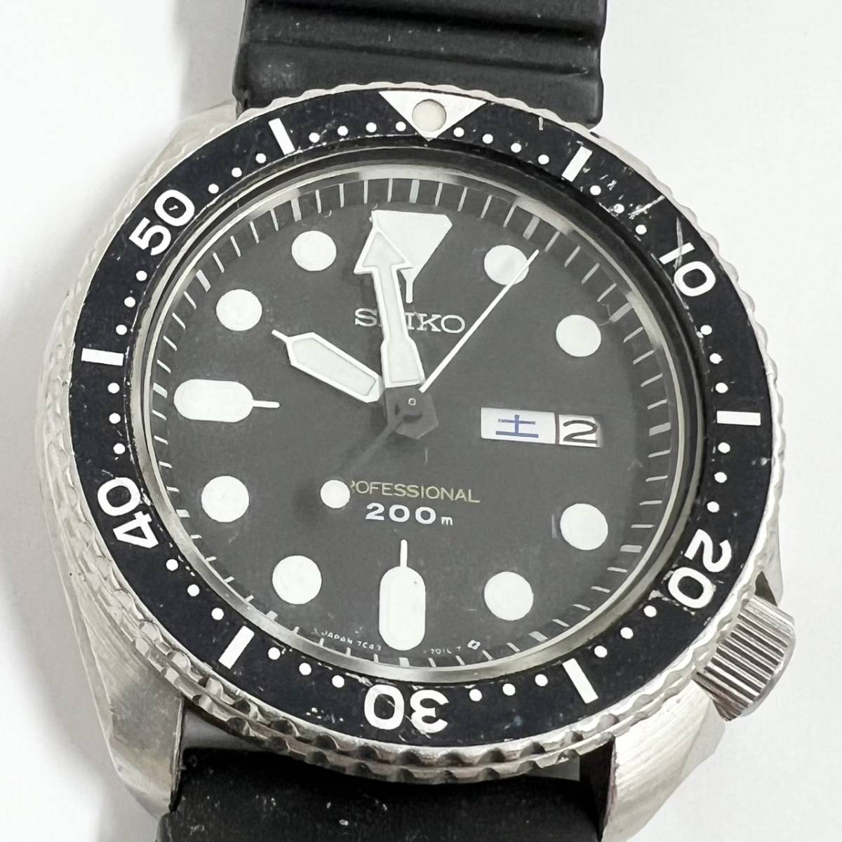14218/ SEIKO 7C43-7010 セイコー PROFESSIONAL 200M ブラック文字盤 メンズ 腕時計_画像2