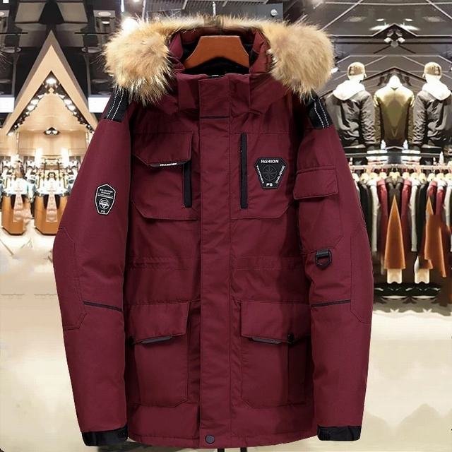 YR-NO1【実寸M】新品 紫 北欧 最高級ライン 超防寒premium多機能 寒冷地 重厚 豪雪 Ecoファー付 ファー脱着 高品質 贅沢 ダウンジャケット_画像1