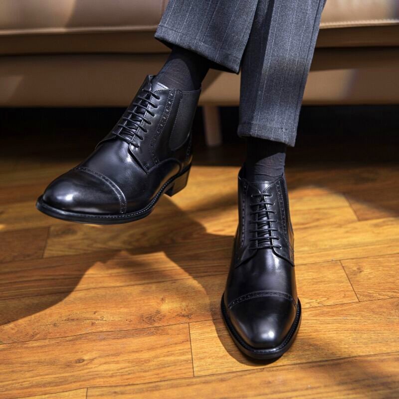 XX-KW-BL105-A11 黒/職人手作り 41サイズ25.5cm程度 【新品】高品質 人気新品 メンズ シューズ ビジネスシューズ 短靴 カジュアルブー