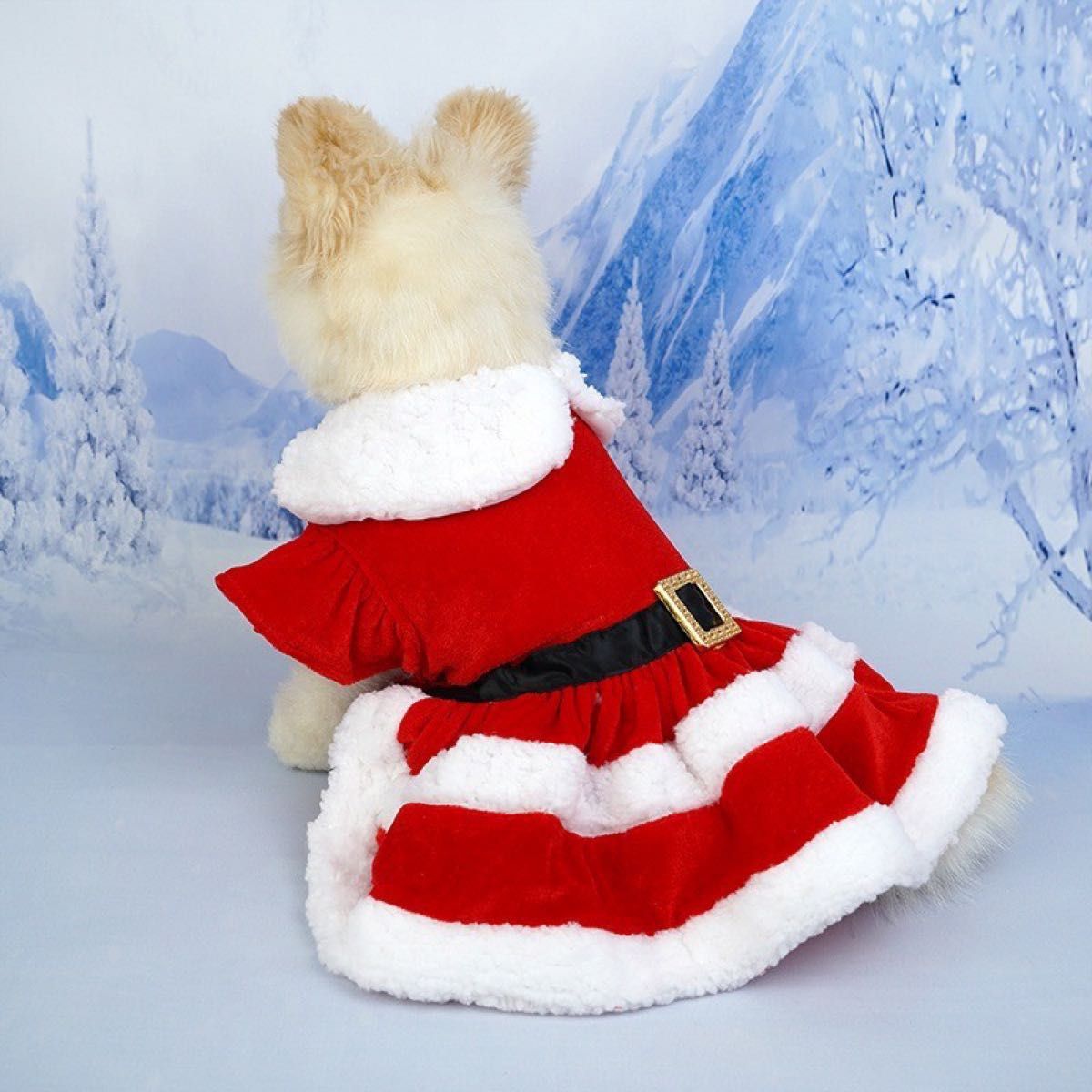 犬服 クリスマス ベロア ワンコサンタ サンタ服 可愛い ペット 犬 猫 ドレス
