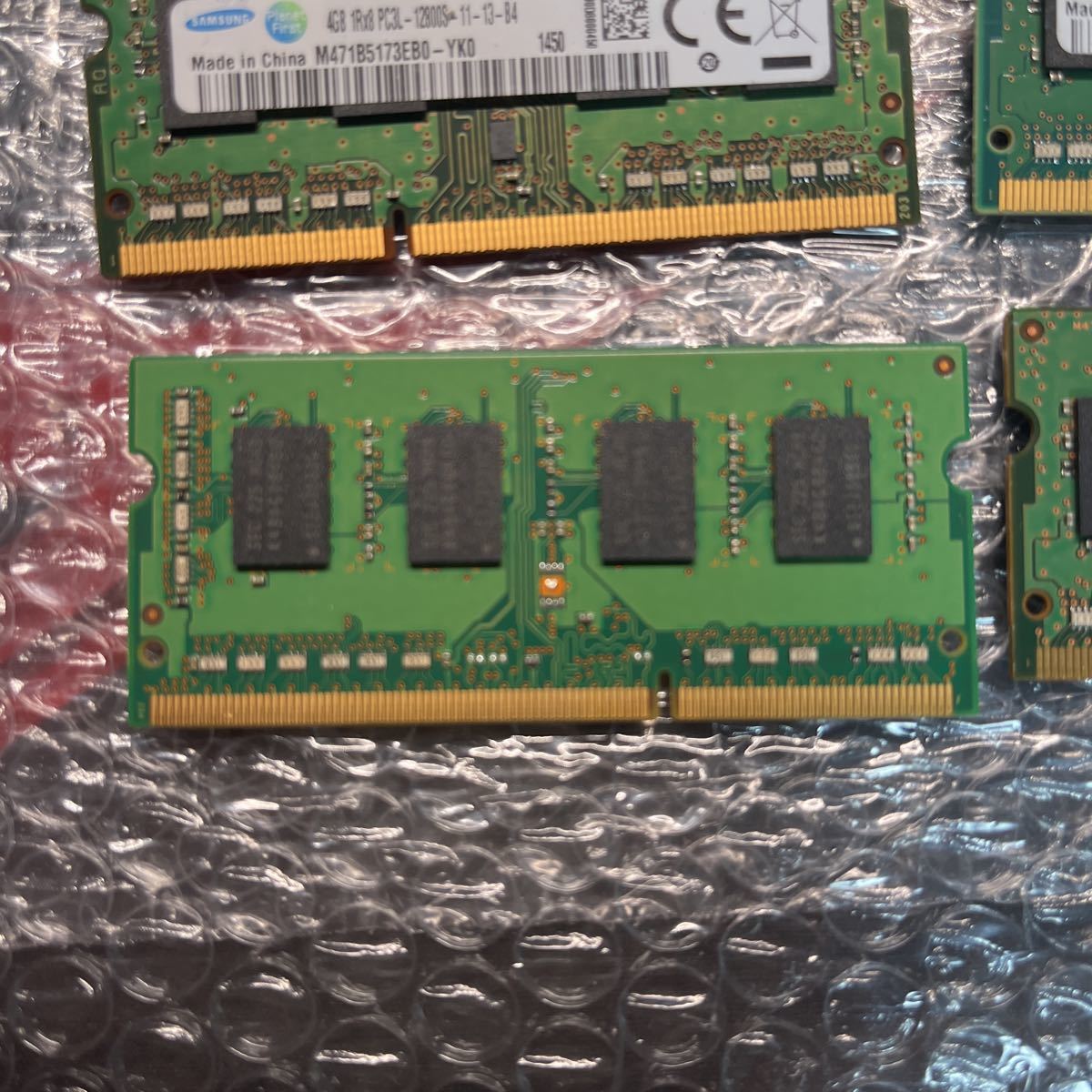【4枚/計16GB】SAMSUNG PC3L-12800S 4GB 8チップ ddr3l-1600 ノートパソコン向けメモリ_画像3