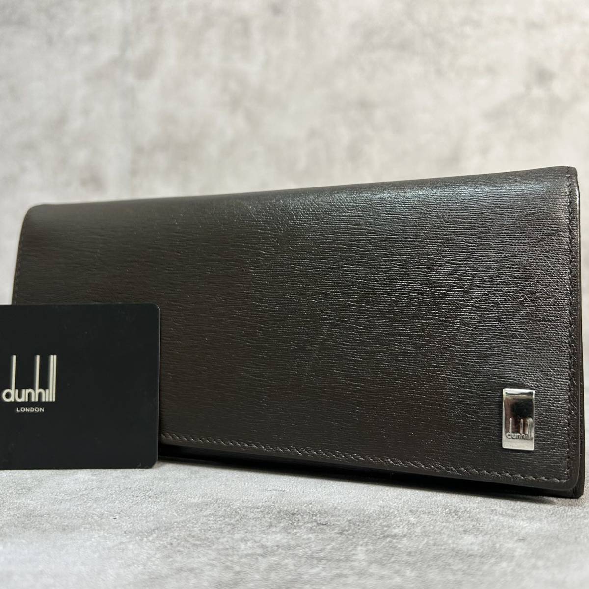 極美品○dunhill ダンヒル サイドカー 長財布 二つ折り財布 ロゴ