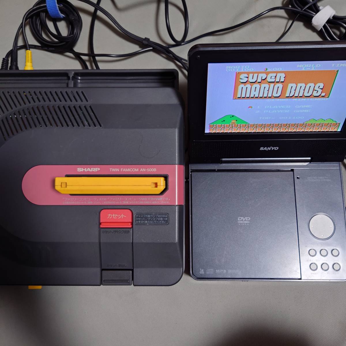 ツインファミコン 黒赤本体セット _画像6