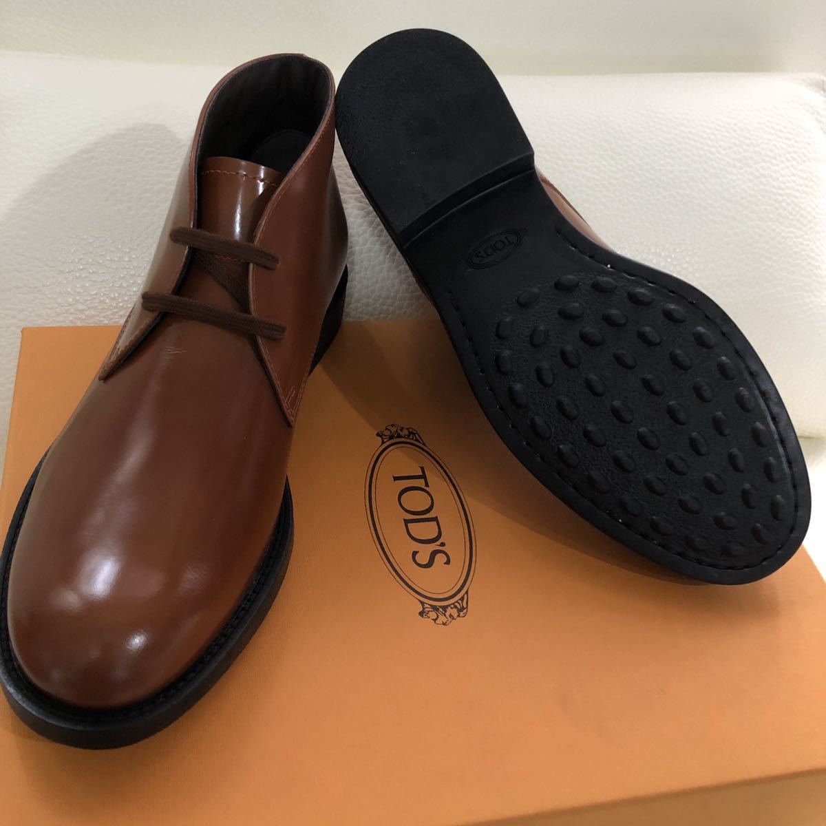  new goods unused Tod's TOD*s chukka - boots POLACCOgomi-ni Raver sole 7 size Brown 