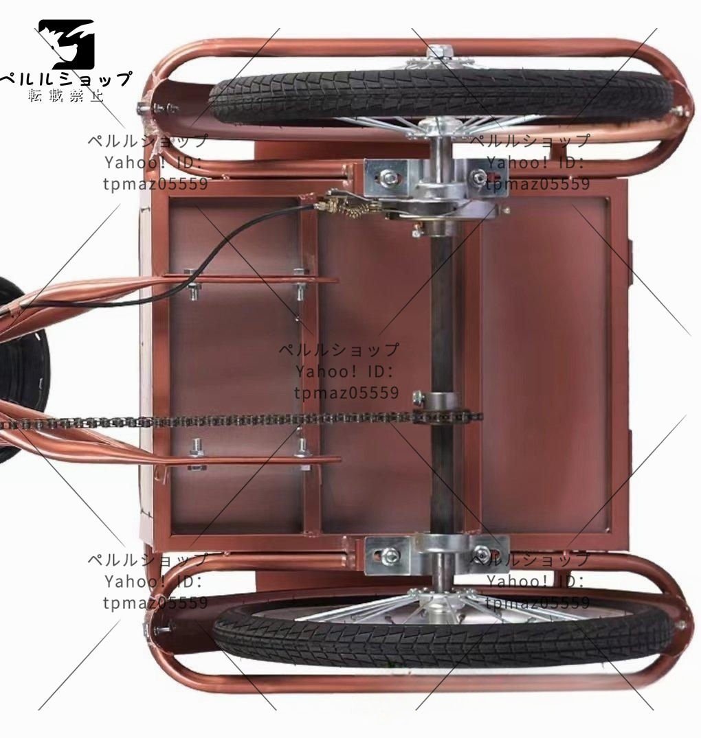 高級感◆三輪自転車 大人用貨物三輪車 ダブルブレーキ 三輪車 大容量 貨物バスケット後カゴ付