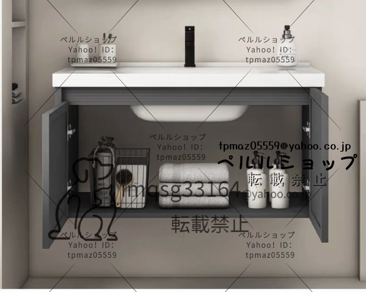 洗面化粧台 壁掛型タイプ 洗面ボウル 鏡つき 混合水栓 洗面台 家庭用 手洗台 シンク 庭 排水金具付き 71cm×48cm×50cm_画像6