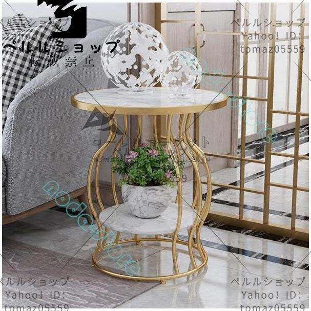 新品推薦 北欧風 大理石製コーナーテーブル 小型コーヒーテーブル サイドテーブル 丸型テーブル アンティーク_画像2