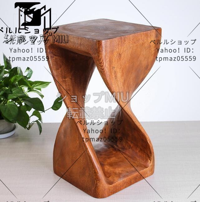 多機能 アンティーク調 レトロ チーク 木製 椅子 花台 家庭用