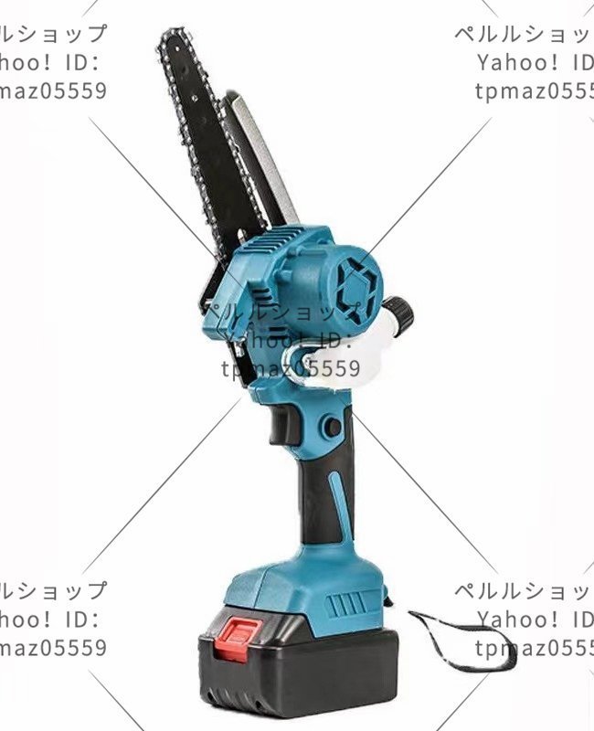進化版充電式チェーンソー ガーデン農業 園芸用 切断機 多目的用 強力ブルー電動 リチウム電池 家庭用 充電式