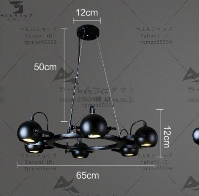 インダストリアル ペンダントライト 6灯式ガラス 焼肉店用　コーヒー屋　吊り下げランプ アンティーク 工業照明_画像9