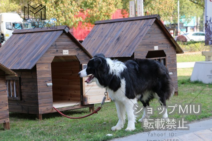 ◆高品質◆小型犬用 犬別荘 ペットハウス 犬小屋 豪華別荘 ハウス 屋外 庭用 防水 窓 ベランダ 日よけ 表札 屋上ズックカバー付属_画像8