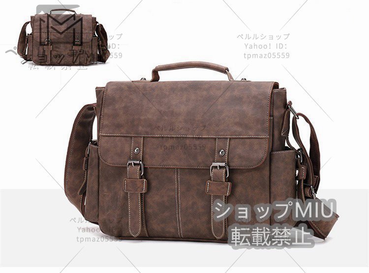  retro shoulder bag men's bag PU leather Mini shoulder stylish diagonal .. shoulder .. handbag coffee 
