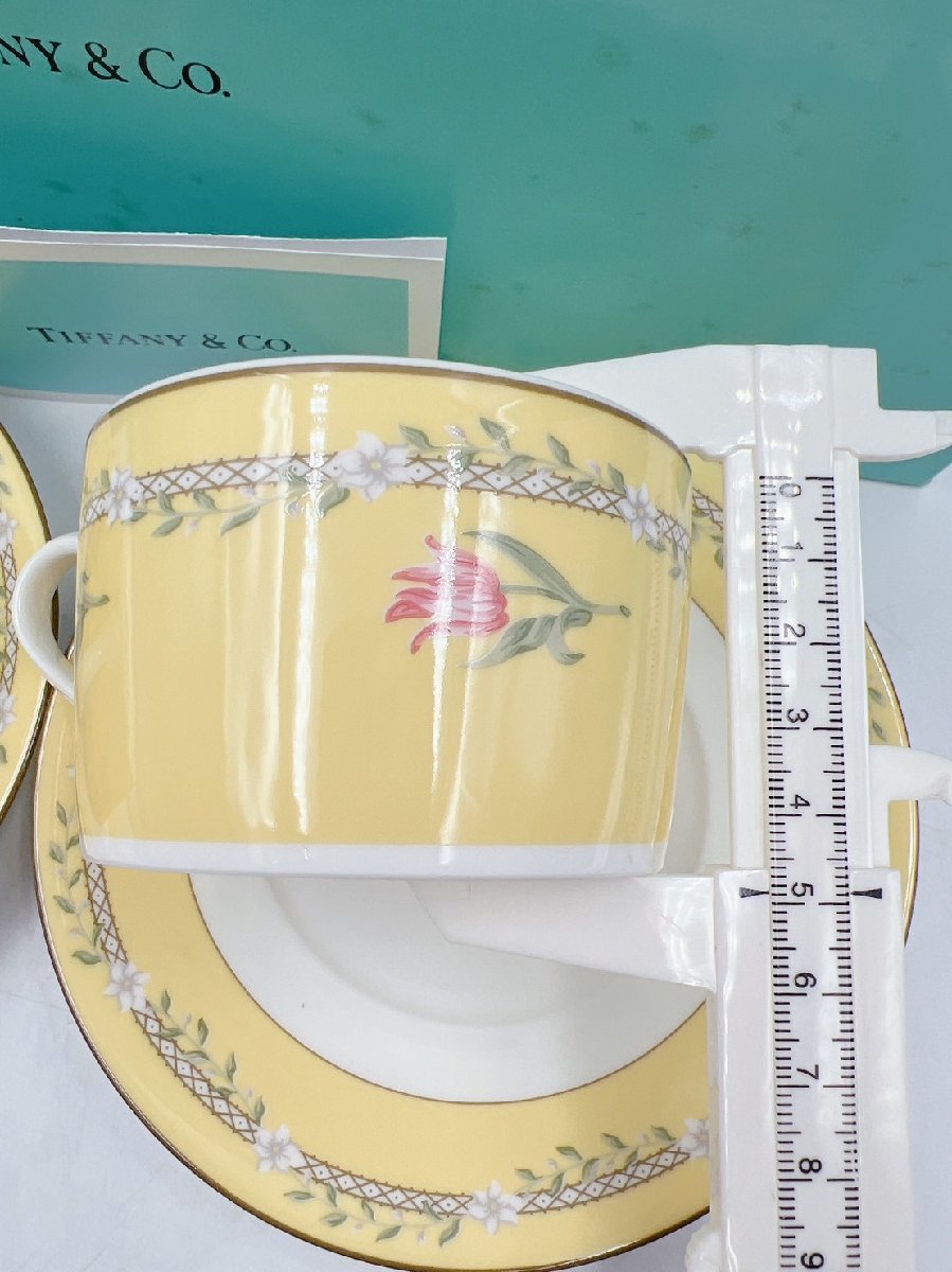 【未使用】TIFFANY＆Co.☆テファニー コーヒーカップ カップ＆ソーサー ペア ピンクチューリップ Pink Tulip 開封品 【AD062】_画像9