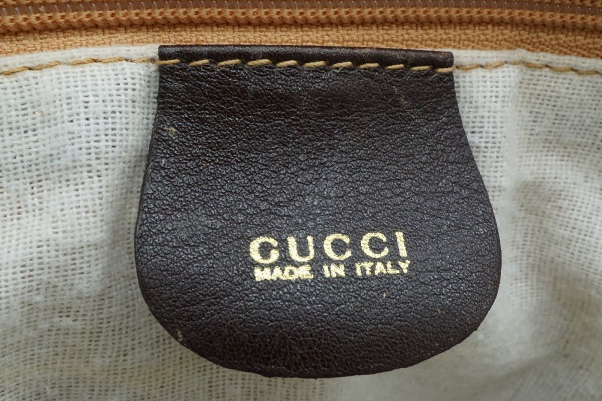 1円〜 グッチ バンブーライン 2way ショルダー ハンドバッグ トート クロスボディ レザー 茶 ブラウン 良品 GUCCI 6913h_画像10