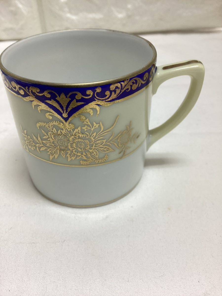 昭和初期　旧ロゴ　金彩　オールド・ノリタケ Noritake マルキ　ティーカップ＆ソーサー　4客 ノリタケ　金縁　コーヒーカップ　_画像5