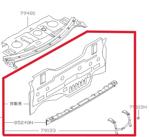 【日産 新品】シルビア S15 リア アッパー パネル +リテーナー +ライセンス ブラケット バック リヤ NISSAN SILVIA Rear Upper Panel_画像3