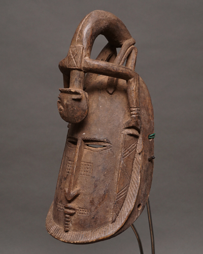 アフリカ　マリ共和国　ドゴン族　マスク　仮面　No.389　木彫り　アフリカンアート　彫刻