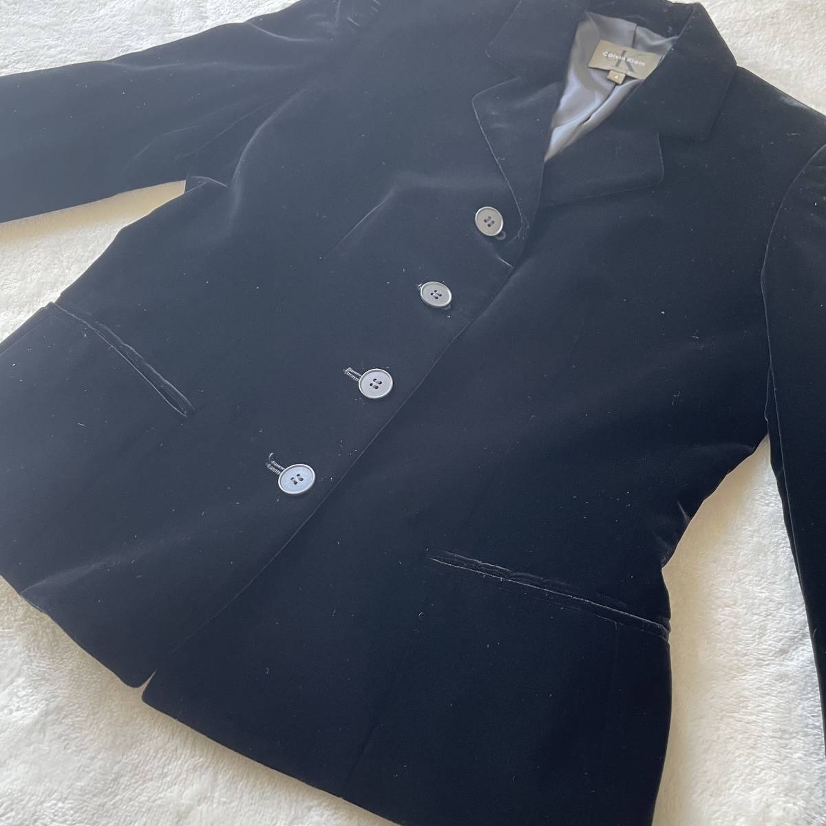 美品 Calvin Klein カルバン・クライン ベロア テーラード ジャケット