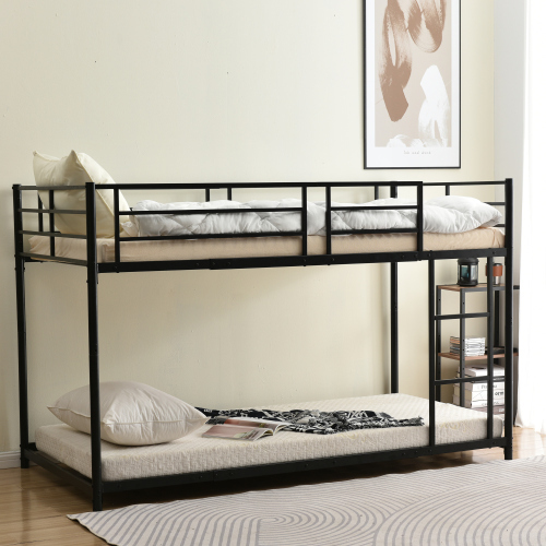 [ черный ] двухъярусная кровать 2 уровень bed steel выдерживающий . bed одиночный труба bed 2 уровень спальное место труба металлический крепкий вертикальный лестница фирма участник . студент .