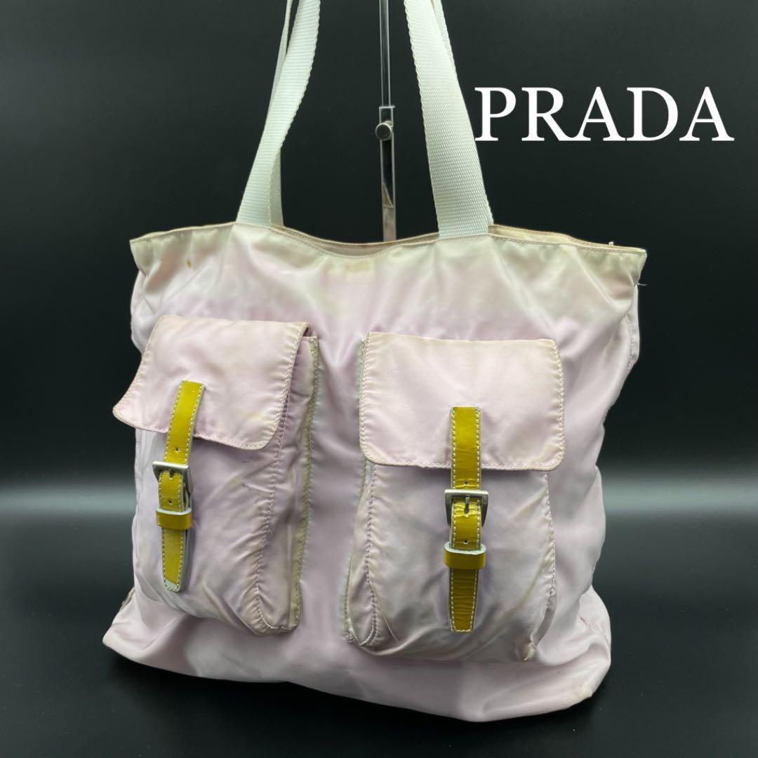 PRADA 三角ロゴ　トートバッグ　ナイロン　ピンク　ハンドバッグ　ショルダーバッグ　プラダ