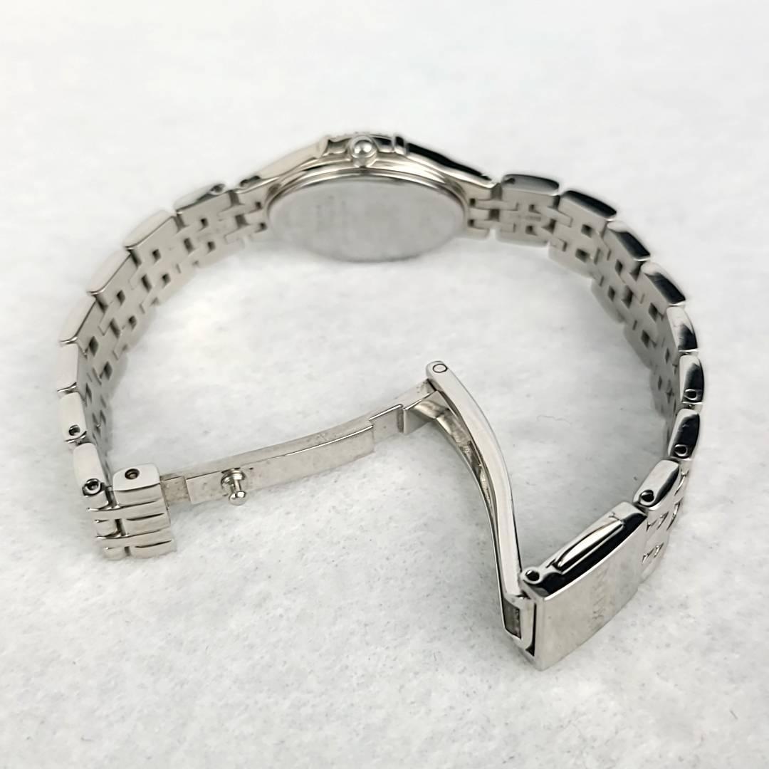 *[ превосходный товар ]SEIKO Seiko Exceline QZ белый ракушка циферблат бриллиантовая оправа Arabia овальный женские наручные часы 