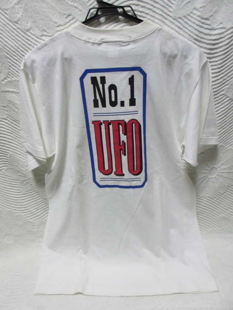 即決 USA ビンテージ デッドストック UFO JEANS No.1 Tシャツ L アメリカ製 バックプリント 未使用 ラージ 綿100％ N.Y ユーフォージーンズ_背面