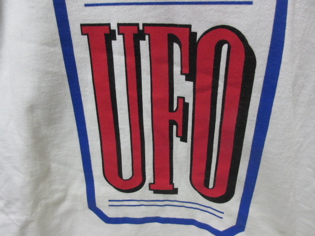 即決 USA ビンテージ デッドストック UFO JEANS No.1 Tシャツ L アメリカ製 バックプリント 未使用 ラージ 綿100％ N.Y ユーフォージーンズ_プリント