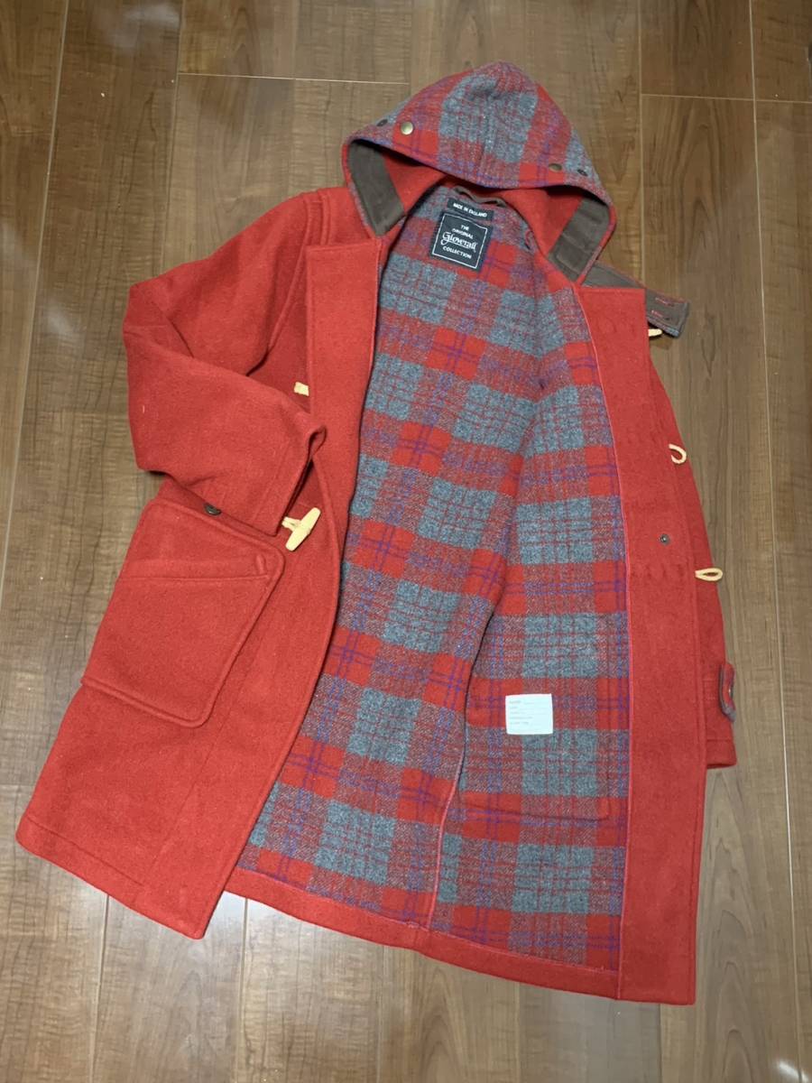 [GLOVERALL×SILAS] regular price 71,500 special order MONTY tartan check switch wool duffle coat S red g Rover all Silas 