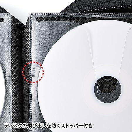 サンワサプライ ポリプロピレン DVD・CDセミハードケース(96枚収納・ブラック) FCD-WL96BK_画像3