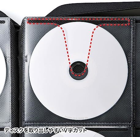 サンワサプライ ポリプロピレン DVD・CDセミハードケース(96枚収納・ブラック) FCD-WL96BK_画像6