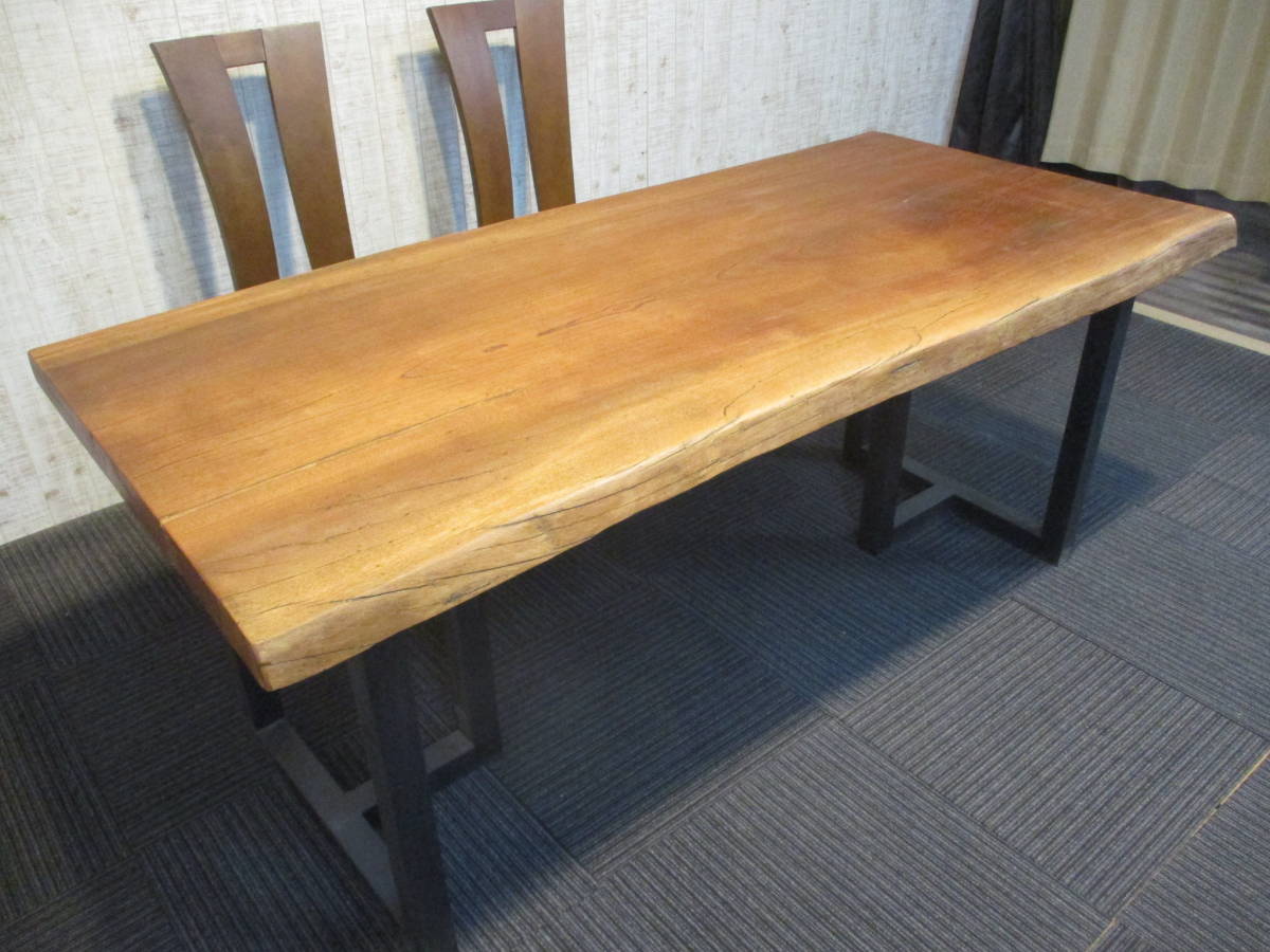 #992　南洋材　一枚板　天板　ダイニング　座卓　ローテーブル　テーブル　一枚板テーブル　無垢一枚板_画像1