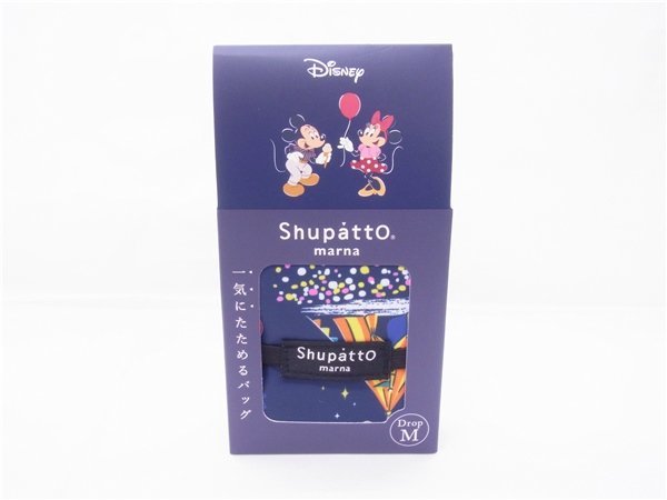 ◎ Disney ◎　ディズニーストア　Shupatto　シュパット　エコバッグ　Drop M　ミッキーマウス　ネイビー系　◎未使用 保管品_画像1