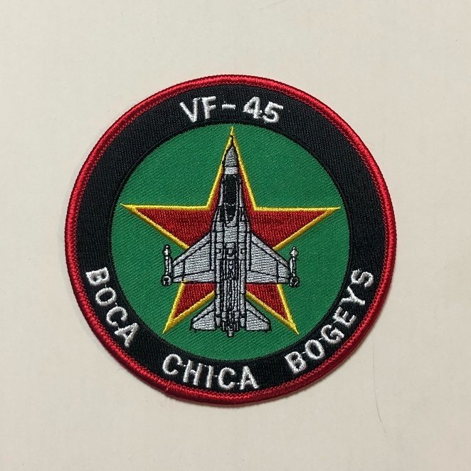 米海軍 VF-45 "BLACKBIRDS" 航空機パッチ(丸形・F-16)_画像1