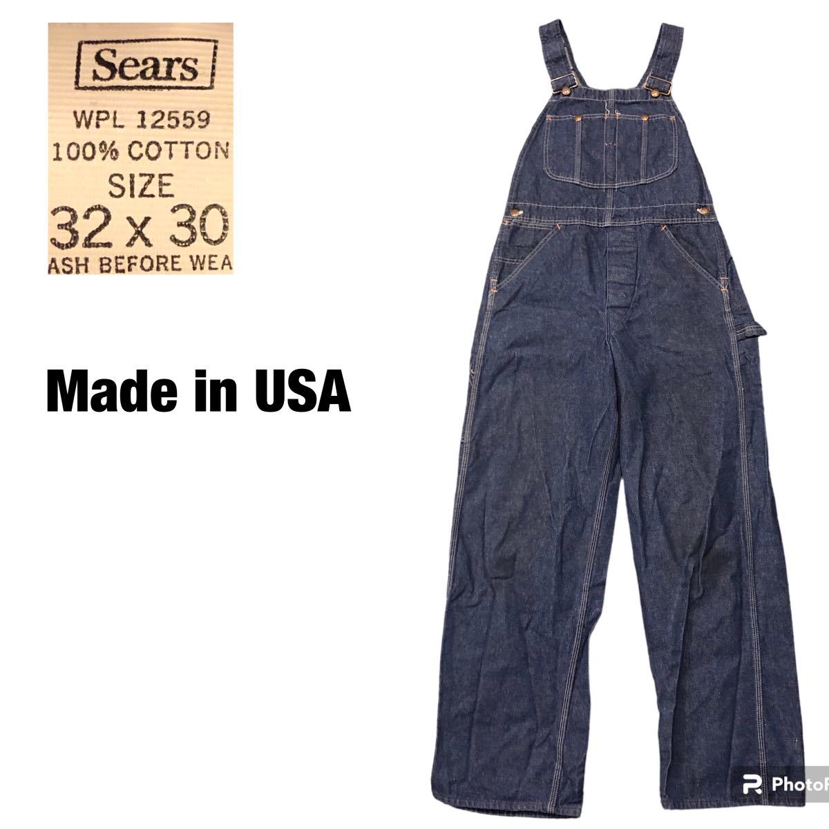 Sears ヴィンテージ オーバーオール　アメリカ製　70S 古着　デニム　ワーク デニムオーバーオール シアーズ