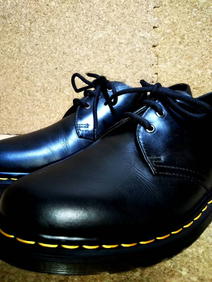 【Dr.MARTENS】ドクターマーチン 1461 3ホールシューズ UK8 (27cm ) OIL LEATHER 3EYE SHOE BLACK オイルレザー 希少レア【美品】_画像1