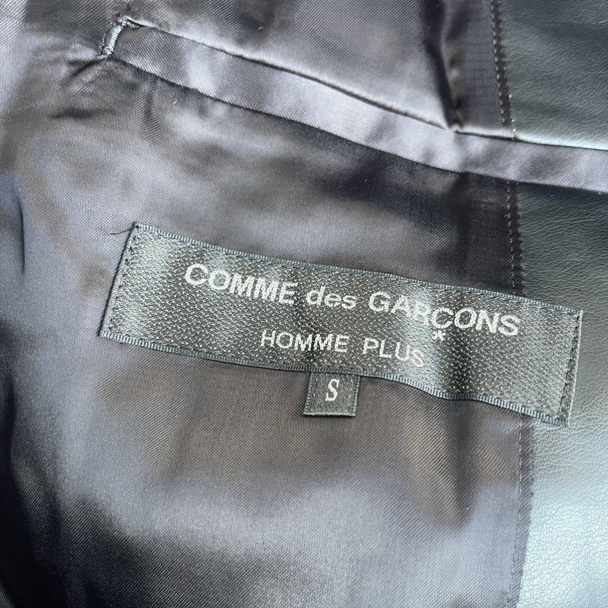 AD 2015 comme des garons homme plus riders jacket lether 合皮　paint print cdg Rei Kawakubo collection archive _画像6